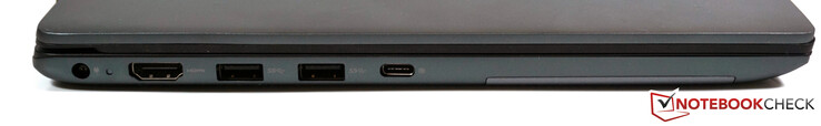 Links: Strom, HDMI 1.4b, 2x USB-A 3.1 Gen.1, USB-C 3.1 Gen.1 (DisplayPort, Laden)