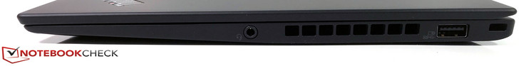 Rechts: 3,5-mm-Audio, USB 3.0, Vorrichtung für ein Sicherheitsschloss
