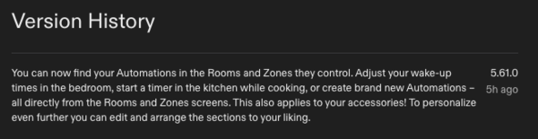 Die Versionshinweise für die Philips Hue App Version 5.61