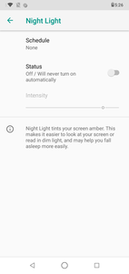 Einstellungen für den Nachtmodus