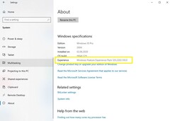 Auch schon entdeckt? Auf Windows 10 Version 2004 findet sich ein Feature Experience Pack.
