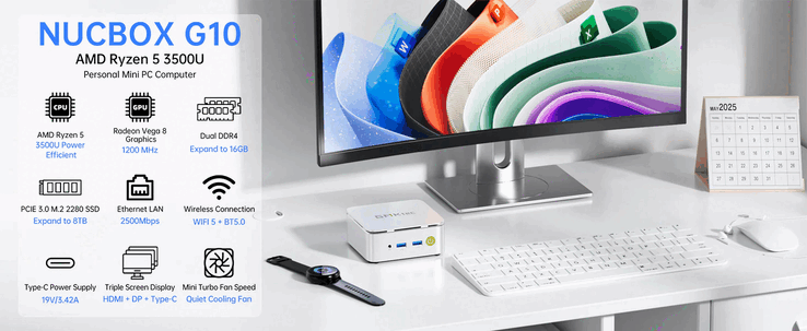Das Modell kann auch an einen Monitor montiert werden (Bildquelle: GMKtec)