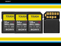 Sony kündigt auf der IFA robuste und wasserdichte SF-G Tough SD-Speicherkarten an.