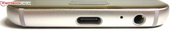 Fußseite: USB-2.0-Anschluss Typ-C, Headset-Buchse