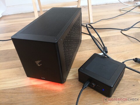 Die Aorus Gaming Box GeForce RTX 2080 Ti verwandelt unseren kleinen Intel NUC in ein 4K-Kraftpaket