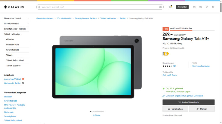 Samsung Galaxy Tab A11+ SM-X236BZAPEUE für 269 Euro.