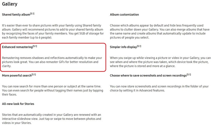 Laut Samsung-Webseite nutzt die Remaster-Funktion in der Gallery-App gar keine künstliche Intelligenz.
