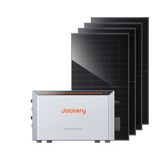 Balkonkraftwerk Jackery HomePower 2000 Ultra mit vier bifazialen Solarmodulen