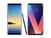 Ein Kampf der (un)gleichen Giganten: Das Galaxy Note 8 (links) gegen das LG V30 (rechts).