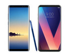 Ein Kampf der (un)gleichen Giganten: Das Galaxy Note 8 (links) gegen das LG V30 (rechts).