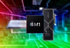 Die leistungsstärkeren Brüder des Apple M1 könnten es in einigen Anwendungen mit AMD Threadripper und Nvidia Ampere aufnehmen. (Billd: AMD/Apple/Nvidia/Pinterest - bearbeitet)