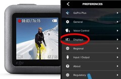 Wie bei der DJI Osmo Action dürfte die GoPro Hero 9 ein Frontdisplay haben (Bild: DJI sowie GoPro Menü-FCC)