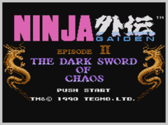 Titelbildschirm von Ninja Gaiden II: The Dark Sword of Chaos.