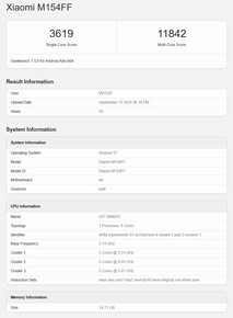 Das Xiaomi 18 Pro Max auf Geekbench.