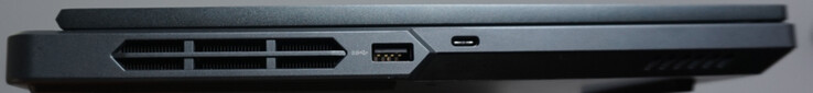 Anschlüsse links: USB-A (5 Gbit/s), USB-C (10 Gbit/s, DP)
