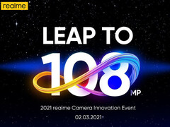 Realme 8: Einladung zum 108 MP Camera Innovation Event im Livestream am 2. März.