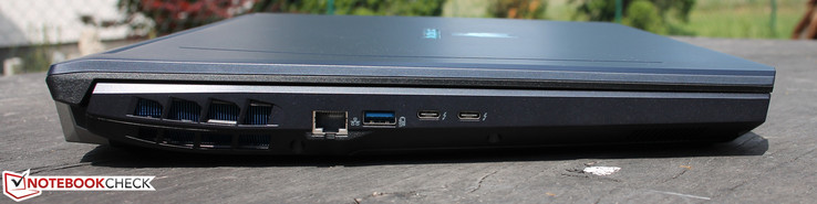 Ethernet (Killer) USB 3.0 + Charge. 2x Type-C Thunderbolt mit USB 3.1 Gen2 und DisplayPort