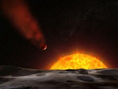 Eine künstlerische Darstellung eines Exoplaneten, der sich seinem Stern nähert