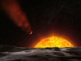 Eine künstlerische Darstellung eines Exoplaneten, der sich seinem Stern nähert