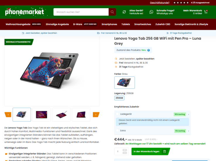 Lenovo Yoga Tab für 444 Euro.