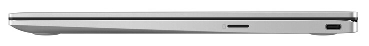 Rechte Seite: Speicherkartenleser (MicroSD), USB 3.2 Gen 1 (Typ C; Displayport, Power Delivery)