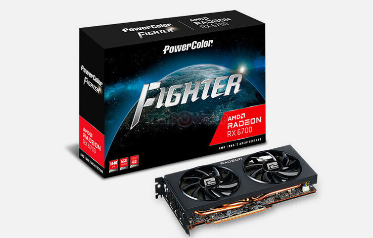 Dieses Bild zeigt die Verpackung einer PowerColor Radeon RX 6700 mit nur 6 GB GDDR6-Grafikspeicher. (Bild: TechPowerUp)