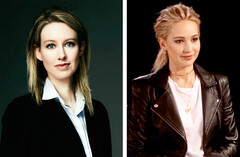 Jennifer Lawrence (rechts im Bild) spielt Elizabeth Holmes (Links im Bild) im neuen Theranos-Spielfilm. (Bild: Tali Mackay / MTV)