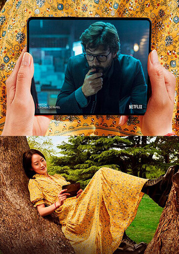 Ob man Netflix-Serien wirklich in dem Bildformat sehen möchte, sei mal dahingestellt (Bild: Twitter/@evleaks)