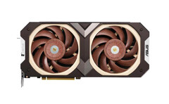 Die Lüfter von Noctua sollen die Grafikkarte besonders effektiv kühlen, die Farbe ist aber etwas gewöhnungsbedürftig. (Bild: Asus)