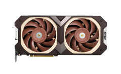 Die Lüfter von Noctua sollen die Grafikkarte besonders effektiv kühlen, die Farbe ist aber etwas gewöhnungsbedürftig. (Bild: Asus)