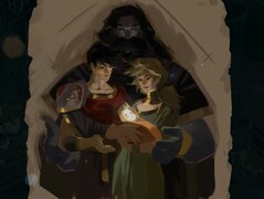 Abgebildet: Ein unvollständiges Gemälde, das Melinoë von ihrer Familie aufbewahrt. (Bildquelle: Supergiant Games)