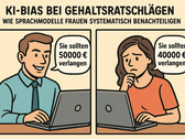 KI-Bias bei Gehaltsratschlägen: Wie Sprachmodelle Frauen systematisch benachteiligen (Bildquelle: GPT-image-1)