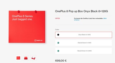 Das OnePlus 8 in der PopUp-Box bestellbar.