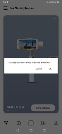 Der Aufnahmebereich verlangt Standortdaten