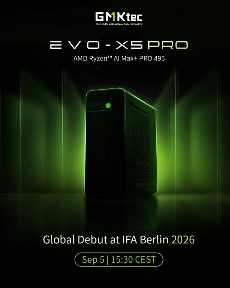 GMKtec hat den Evo X5 Pro Mini-PC für die IFA 2026 in Berlin angekündigt