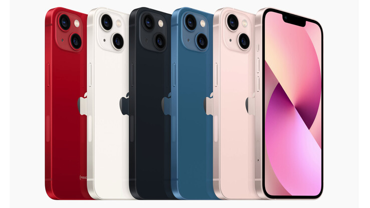 Die Farboptionen des neuen iPhone 13 und iPhone 13 Mini (Bild: Apple)