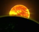 Künstlerische Darstellung von Sonne und Erde