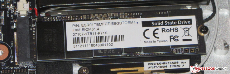 Eine NVMe-SSD (1 TB) dient als Systemlaufwerk.