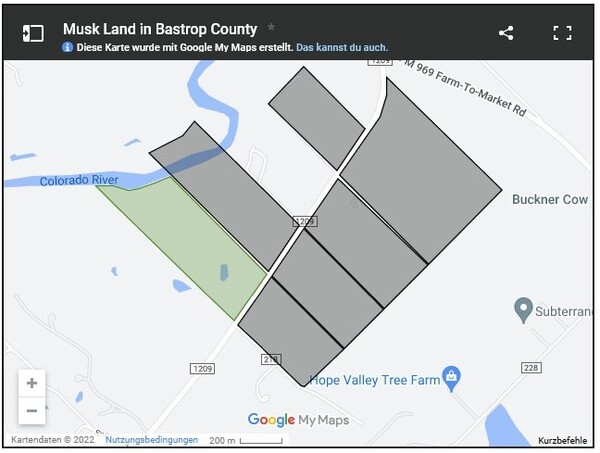 SpaceX hat große Flächen in Bastrop County, östlich von Austin gekauft.