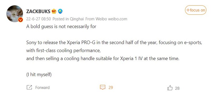 Der Xperia-Leaker Zackbuks träumte kürzlich von einem Sony Xperia Pro-G Gaming-Flaggschiff im zweiten Halbjahr 2022.