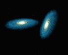 Illustrative Darstellung von zwei Galaxien