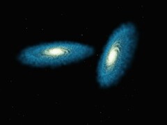 Illustrative Darstellung von zwei Galaxien