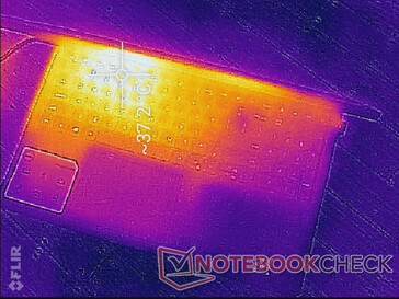 Keine Luftbewegung hinten oder an den Seiten des Gehäuses. Stattdessen wird die heiße Luft nach oben über das Display abgeleitet