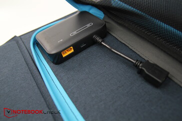 Kleine Tasche: Konverter mit USB-A, USB-C und Solaranschluss