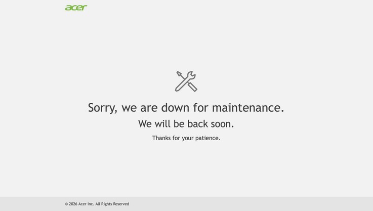 Der Onlineshop von Acer Deutschland ist aktuell nicht erreichbar.