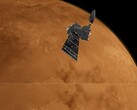 Der ExoMars 2016 Trace Gas Orbiter im Mars-Orbit (künstlerische Illustration)