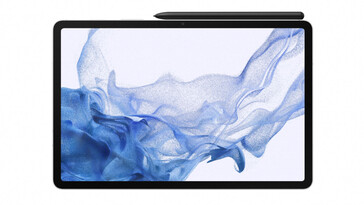 Das Galaxy Tab S8 mit Stift von vorne (Bild: Samsung)