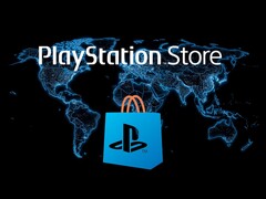 PlayStation-Store-Logo vor einer Weltkarte dargestellt