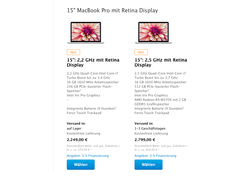 Apple: 15-Zoll MacBook Pro mit Force Touch Trackpad aktualisiert