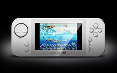 Der Evercade EXP Gaming-Handheld setzt auf altmodische Spielmodule statt digitale Inhalte. (Bild: Evercade)
